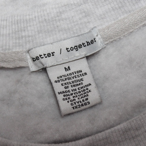 Better Together Crewneck Sweatshirt Women’s Medium Champagne Bottle Flowers - Picture 3 of 3